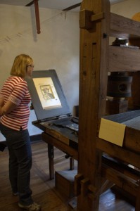 Marion watches the print making