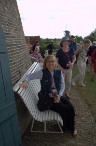 Marion enjoys the windmills