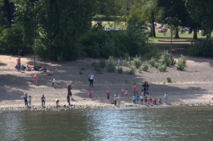 Waving children