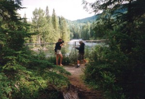 Stephanie and Daniel check out the river