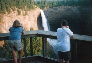 Daniel and Stephanie photograph the waterfall