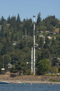 Very tall totem pole