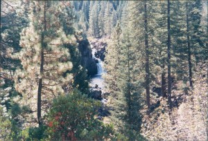 Distant waterfall