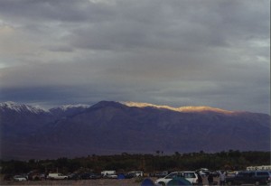 Sunset at Death Valley camping overflow