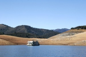 Typical lake houseboat