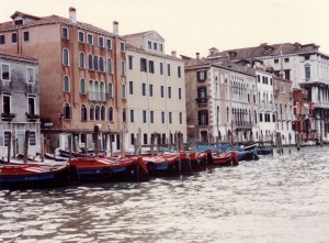 Gondolas along the Grand Canal