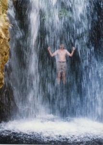 Les in the waterfall