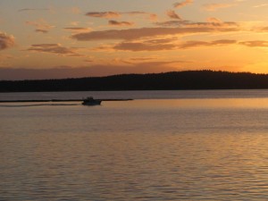 Boat at sunset