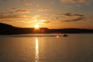 Boat at sunset