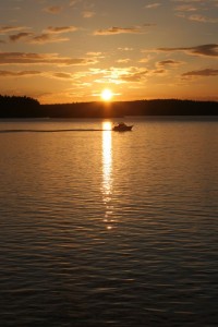 Boat at sunset