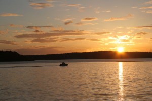 Boat at sunset