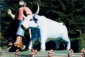 Paul Bunyan, Babe and Les (seeing if Babe is ticklish)