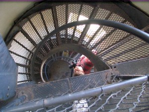 Climbing the lighthouse stairs