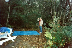 Bart salutes the tarp