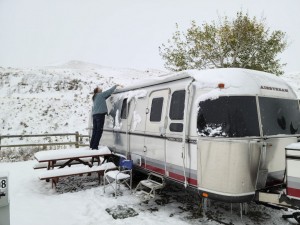 Les clears off the solar panels