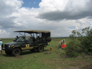 Setting up for lunch