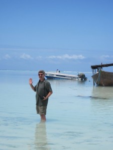 Bart enjoys the water,Ras Nangwi, Zanzibar