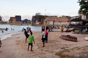 Soccer on the beach, Stone Town, Zanzibar