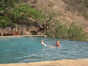 Marion enjoys the pool, Saruni