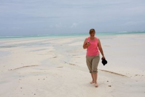 Marion enjoys the beach