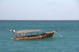 Boats are floating with the high tide