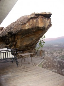 The patio outside our cabin