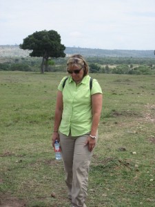 Marion waits for the plane