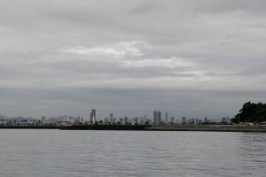 The causeway and Panama City