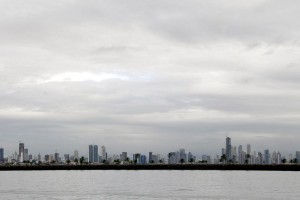 The causeway and Panama City