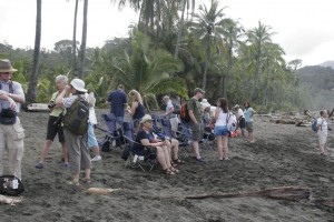 Tourist storm the beach