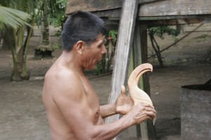 Carving a toucan