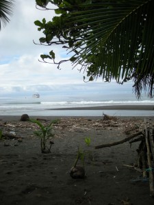 Beach and our ship (MAK)