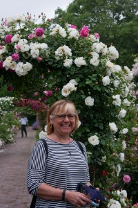 Marion among the flowers