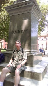 Bart by the Barry statue (MK)