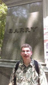 Bart by the Barry statue (MK)