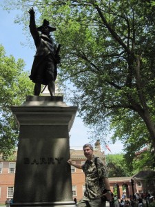 Bart by the Barry statue (MK)