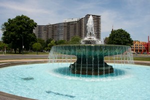 Fountain by the art museum