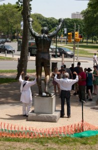 Posing at the Rocky statue