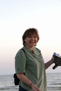 Marion enjoys the beach