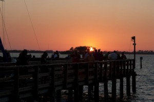 Sunset over the pier