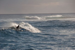 Surfer at sunset