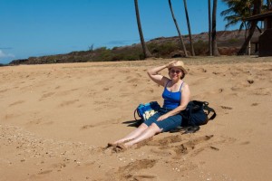 Marion enjoys the sunshine at Salt Pond Beach