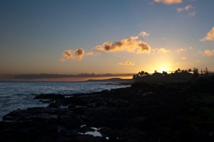 Sunset in front of our place