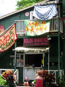 Koloa shave ice (try the sour grape)