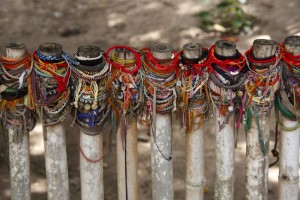 Remembrance bracelets at the killing fields