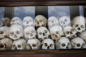 Part of the skulls on display in the stupa