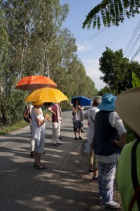 Tourists on parade