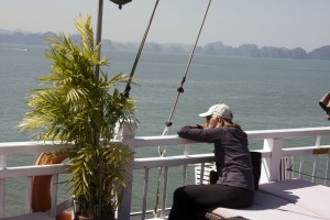 Marion watches the bay go by some more