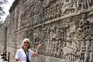 Marion checks out the wall