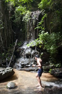 Local enjoying the waterfall